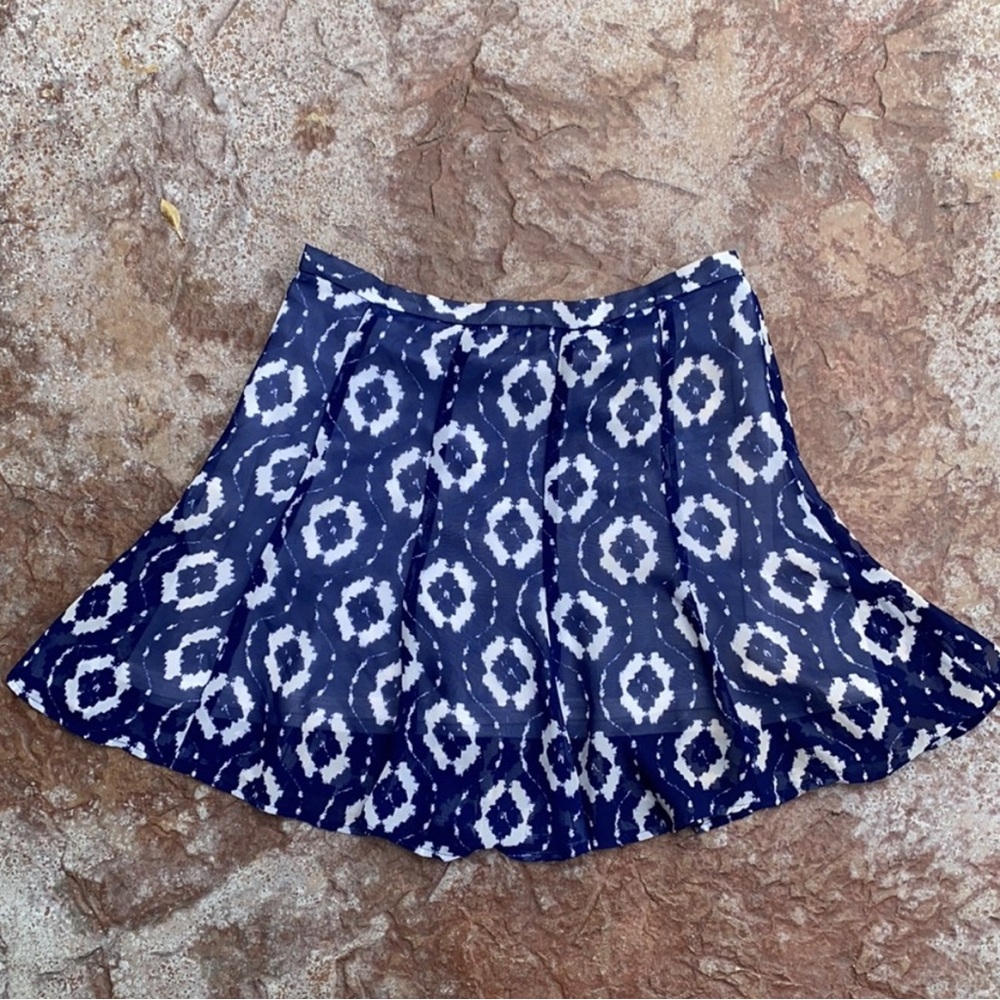 Show Me Your MuMu Abstract Skater Chiffon Mini Skirt M - Picture 3 of 7